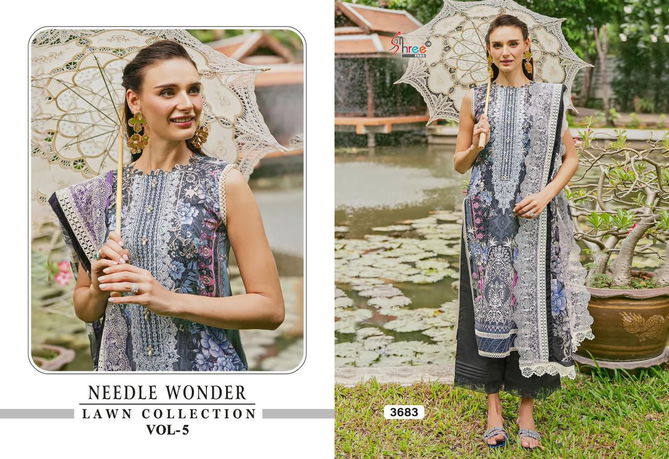 Needle Wonder Lawn Collection Vol 5 By Shree Cotton Pakistani Suits Wholesale Online
